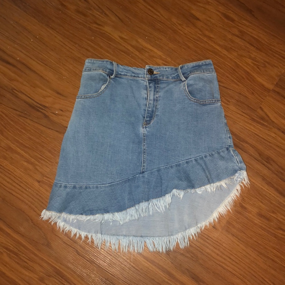 Asymmetrical Denim Skirt